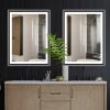 4 Size LED Bathroom Mirror;  Backlit and Front Lighted Mirror for Bathroom;  Wall Mounted Bathroom Vanity Framed Mirror Includes Dimmer;  ; Defogger;