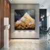 Hand Painted Oil Painting Abstract Mountain Oil Painting on Canvas Original Gold Painting Custom Landscape Art Living room Wall Decor Modern Textured