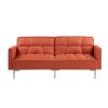 Linen Upholstered Modern Convertible Folding Futon Sofa Bed for Compact Living Space; Apartment; Dorm