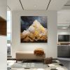 Hand Painted Oil Painting Abstract Mountain Oil Painting on Canvas Original Gold Painting Custom Landscape Art Living room Wall Decor Modern Textured