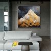 Hand Painted Oil Painting Abstract Mountain Oil Painting on Canvas Original Gold Painting Custom Landscape Art Living room Wall Decor Modern Textured