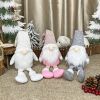 Pink White Gray Christmas Elf Cute Faceless Doll Santa Claus Ornament Xmas Gifts Pendants Navidad Merry Christms Decor For Home